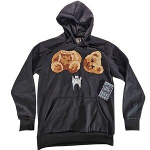 NWT Rebel Vengance Black Dead Bear Hoodie Size Medium